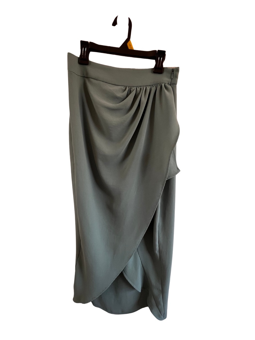 Draped Wrap Midi Skirt - Sage Green